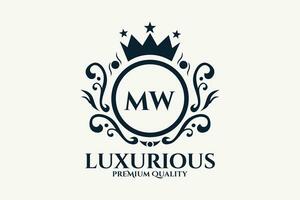 inicial carta mw real luxo logotipo modelo dentro vetor arte para luxuoso branding vetor ilustração.