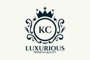 inicial carta kc real luxo logotipo modelo dentro vetor arte para luxuoso branding vetor ilustração.