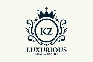 inicial carta kz real luxo logotipo modelo dentro vetor arte para luxuoso branding vetor ilustração.