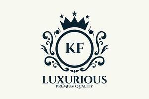 inicial carta kf real luxo logotipo modelo dentro vetor arte para luxuoso branding vetor ilustração.