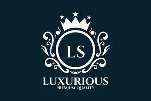 inicial carta ls real luxo logotipo modelo dentro vetor arte para luxuoso branding vetor ilustração.
