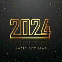 dourado 2024 Novo ano fundo celebração vetor