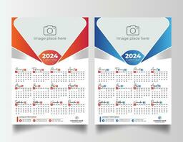 2024 parede calendário vetor