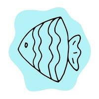peixe rabisco linha mão desenhando editável vetor ilustração