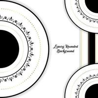 design arredondado geomérico de luxo em preto e branco vetor