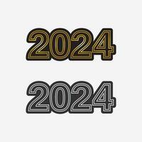 2024 Novo ano e Natal logotipo 2024 número Projeto e ilustração vetor