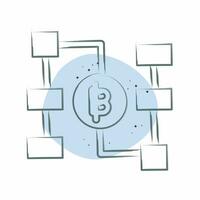 ícone blockchain. relacionado para futuro tecnologia símbolo. cor local estilo. simples Projeto editável. simples ilustração vetor