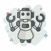 ícone pessoal robô. relacionado para futuro tecnologia símbolo. quadrinho estilo. simples Projeto editável. simples ilustração vetor