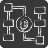 ícone blockchain. relacionado para futuro tecnologia símbolo. giz estilo. simples Projeto editável. simples ilustração vetor