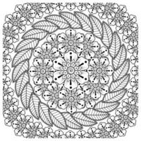 padrão circular em forma de mandala com flor para henna, mehndi, tatuagem, decoração. vetor