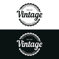 logotipo Projeto tipografia vintage retro crachá para o negócio , roupas , barbeiro , restaurante e bar. vetor