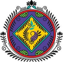 indiano tradicional e cultural rangoli, alpona, kolam, ou paisley vetor linha arte. Bengala arte Índia. para têxtil impressão logotipo papel de parede