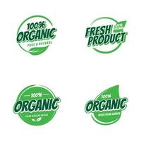 conjunto de emblemas orgânicos etiqueta design de etiqueta vetor