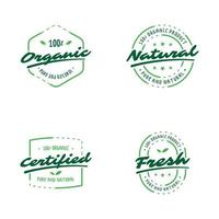 conjunto de emblemas orgânicos etiqueta design de etiqueta vetor