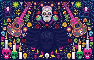 conceito de plano de fundo do dia de los muertos vetor