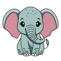 fofa elefante selvagem safári africano animais para crianças, crianças clipart, vetor ilustração