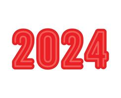 2024 feliz Novo ano abstrato vermelho gráfico Projeto vetor logotipo símbolo ilustração
