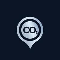 CO2, marca de emissões de carbono vetor