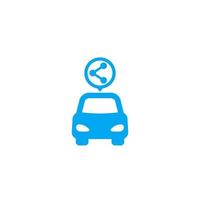 ícone do serviço carsharing, sinal de vetor em branco