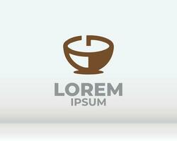 grão de café com vetor de logotipo mínimo hipster de ramo de planta com ícone de contorno de linha simples de folha para café