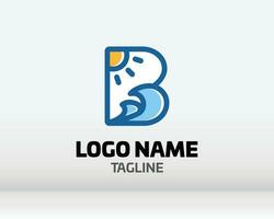 logotipo premium vector b em duas variações de cores. belo design de logotipo para marca de empresa de luxo. design de identidade elegante em azul e dourado