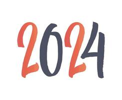 feliz Novo ano 2024 abstrato laranja e cinzento gráfico Projeto vetor logotipo símbolo ilustração