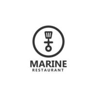 marinho restaurante logotipo modelo design ícone ilustração vetorial. vetor