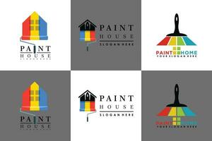 coleção do casa pintura logotipo Projeto com criativo conceito vetor