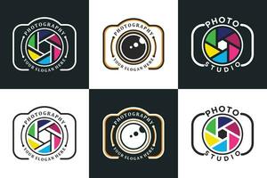 conjunto do Câmera logotipo Projeto com moderno conceito Prêmio vetor