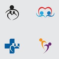 design de ilustração de logotipo e símbolos de amor com a família vetor