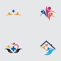 design de ilustração de logotipo e símbolos de amor com a família vetor