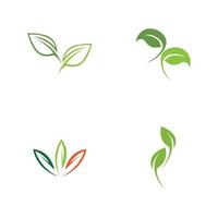 logotipos do vetor de elemento de natureza ecologia de folha verde