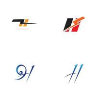 letra h ícone do logotipo elementos do modelo de design do vetor