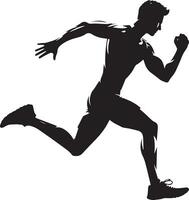 homem corre pose vetor silhueta ilustração