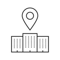 escritório mapa localização linha ícone vetor ilustração