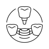 implantar dental procedimento linha ícone vetor ilustração