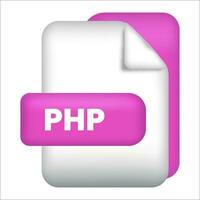 php Arquivo formato ícone. php Arquivo formato 3d render ícone com transparente fundo. php Arquivo formato documento cor ícone vetor