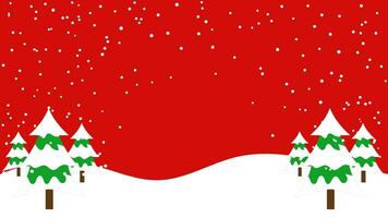 fundo vermelho de natal com flocos de neve vetor