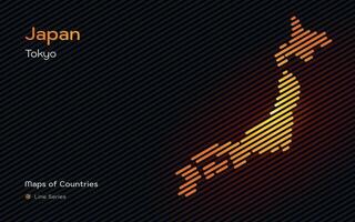 criativo moderno mapa do Japão. político mapa. capital Tóquio. mundo países vetor mapas, linha Series