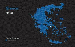 Grécia mapa com uma capital do Atenas mostrando dentro uma mosaico padronizar vetor