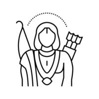 ayyappan Deus indiano linha ícone vetor ilustração