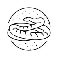serpente deserto animal linha ícone vetor ilustração