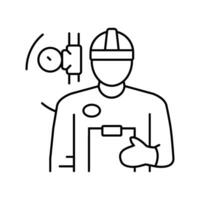 inspeção gás serviço linha ícone vetor ilustração