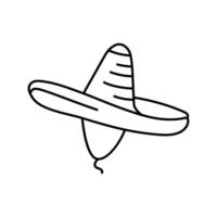 sombrero chapéu boné linha ícone vetor ilustração