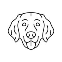 dourado retriever cachorro cachorro animal linha ícone vetor ilustração