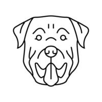 rottweiler cachorro cachorro animal linha ícone vetor ilustração