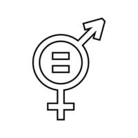 gênero igualdade feminismo mulher linha ícone vetor ilustração