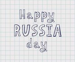 dia da Rússia, 12 de junho. ilustração vetorial. excelente cartão de presente de Natal. letras e caligrafia em russo. vetor