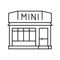 mini mercado fazer compras linha ícone vetor ilustração