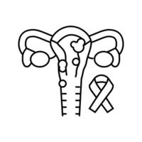 uterino Câncer linha ícone vetor ilustração